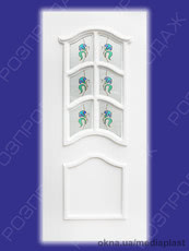 Сендвіч панель: Смарагд СД-02 (білий). Скло - смоляний вітраж/1. Розміри - 880*2050 мм*24мм