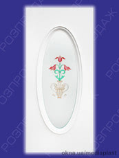 Сендвіч панель: Янтар Я-02 (білий). Скло - смоляний вітраж/1. Розміри - 880*2050 мм*24мм