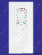 Сапфір С-01 (білий). Скло - смоляний вітраж/2. Розміри - 880*2050 мм*24мм