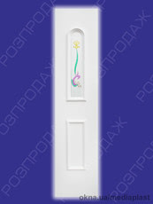 РОЗПРОДАЖ -24 ммСапфір С-02 (білий). Скло - смоляний вітраж/2. Розміри - 440*2050 мм*24мм