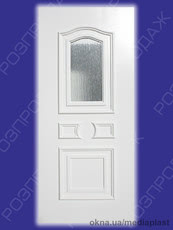 Сендвіч панель: Рубін Р-02 (білий). Скло - кора дуба біла. Розміри - 880*2050 мм*24мм