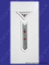 Топаз Т-02 (білий). Скло - полімерний вітраж/1. Розміри - 880*2050 мм*24мм