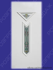 Топаз Т-02 (білий). Скло - полімерний вітраж/2. Розміри - 880*2050 мм*24мм