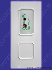 Агат-02 (білий). Скло - полімерний вітраж/1. Розміри - 880*2050 мм.