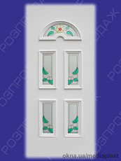 Діамант Д-03 (білий). Скло - полімерний вітраж/1. Розміри - 880*2050 мм*24мм