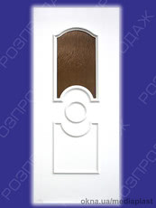 Сендвіч панель: Сапфір С-01 (білий). Скло - лагуна коричнева. Розміри - 880*2050 мм*24мм