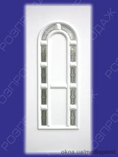 Сендвіч панель: Опал О-02 (білий). Скло - вітраж/ексклюзив (інкрустація). Розміри - 880*2050 мм*24мм