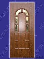 Сендвіч панель: Опал О-01 (горіх). Скло - стопсоль. Розміри - 880*2050 мм. 32 мм.