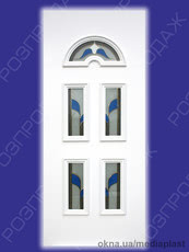 Сендвіч панель: Діамант Д-03 (білий). Скло - вітраж/2. Розміри - 880*2050 мм*24мм
