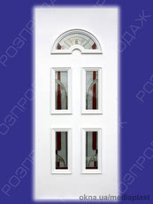 Сендвіч панель: Діамант Д-03 (білий). Скло - вітраж/3 (інкрустація). Розміри - 880*2050 мм*24мм