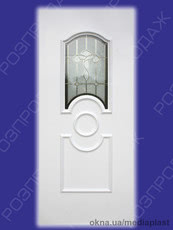 Сендвіч панель: Сапфір С-01 (білий). Скло - вітраж/2. Розміри - 880*2050 мм*24мм