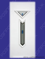 Сендвіч панель: Топаз Т-02 (білий). Скло - вітраж/2. Розміри - 880*2050 мм*24мм