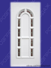 РОЗПРОДАЖ -24мм Сендвіч панель: Опал О-02 (білий). Скло - вітраж 3 Розміри - 846*1895 мм*24мм