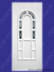 Сендвіч панель: Опал О-01 (білий). Скло - вітраж/2. Розміри - 880*2050 мм*24мм