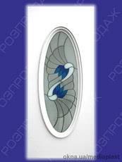 РОЗПРОДАЖ -24ммСендвіч панель: Янтар Я-02 (білий). Скло - вітраж/2. Розміри - 880*2050 мм*24мм