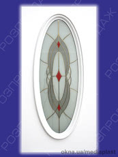 Сендвіч панель: Янтар Я-02 (білий). Скло - вітраж/3. Розміри - 878*1744 мм.товщина - 32мм