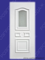 Сендвіч панель: Рубін Р-02 (білий). Скло - дельта біла. Розміри - 880*2050 мм*24мм