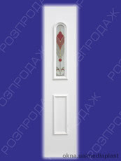 Сендвіч панель: Сапфір С-02 (білий). Скло - вітраж/3. Розміри - 440*2050 мм*24мм