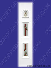 Сендвіч панель:Діамант Д-01/Д-03 (білий). Скло -вітраж/3 (інкрустація). Розміри - 440*2050 мм*24мм