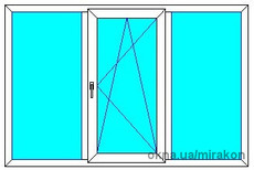 Окно трехстворчатое 2000 х 1400