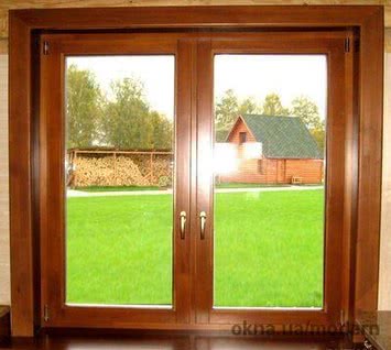 Деревянное окно из евробруса, евроокна