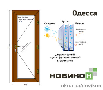 Вхідні двері REHAU профілю EURO 70 в кольорі 