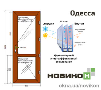 Вхідні двері REHAU профілю Synego в кольорі 