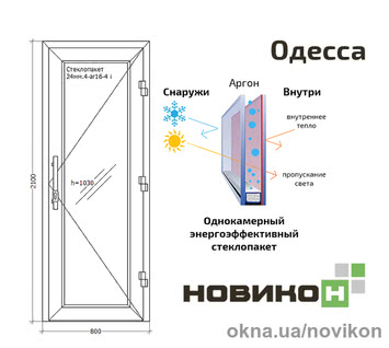 Входная дверь REHAU профиля EURO 60 белого цвета с ручкой трубой 800 на 2100.