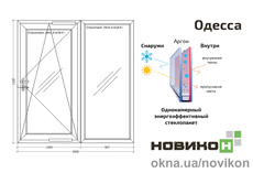 Раздвижные двери REHAU профиля EURO 60 с однокамерным стеклопакетом 2000 на 2100