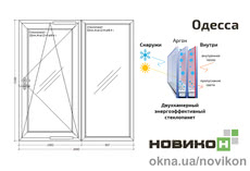 Раздвижные двери REHAU профиля EURO 70 с двухкамерным стеклопакетом 2000 на 2100