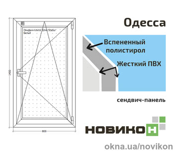 Окно REHAU профиля EURO 70 с сэндвич-панелью Stadur 800 на 1400