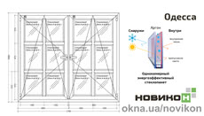 Энергоэффективное окно REHAU профиля EURO 60 с однокамерным стеклопакетом 1700 на 1500