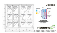 Энергоэффективное окно REHAU профиля Synego с двухкамерным стеклопакетом 1700 на 1500