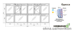 Балконное остекление REHAU профиля EURO 70 с двухкамерным стеклопакетом 5000 на 2200