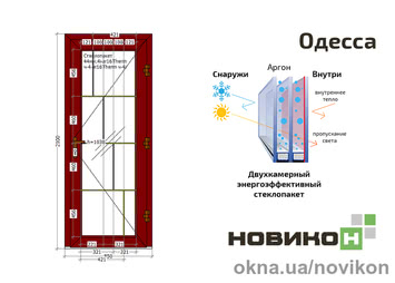 Вхідні двері зі шпросами REHAU профілю Geneo в кольорі 