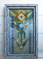 Металопластиковое окно с витражом 1230х565