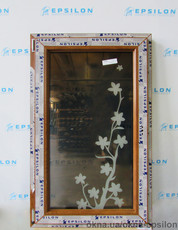 Окно одностворчатое с рисунком пескоструй 1230х745