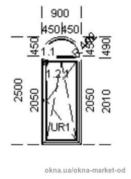 Арка ПВХ 900х2500