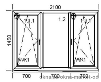 Вікно трьохстулкове KÖMMERLING 76 MD