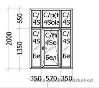 Входная группа REHAU 1270 x 2000, мореный дуб