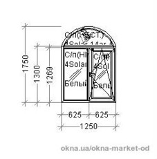 Арка Рехау 1250х1750, цвет мореный дуб