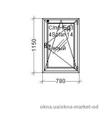 Окно одностворчатое REHAU Euro 70, 780х1150мм