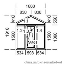 Окно нестандартное KÖMMERLING 76 MD