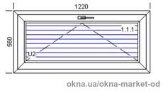 Окно Trocal поворотно-откидное 560х1220