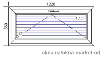 Вікно Trocal поворотно-відкидне 560х1220