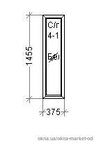 Окно глухое 375х1455 мм