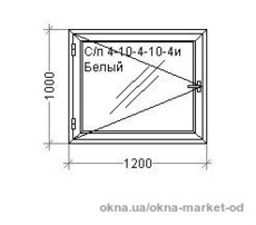 Окно REHAU одностворчатое 1200х1000