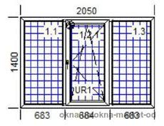 Окно трехстворчатое TROCAL ST Plus