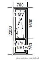Балконная дверь 700х2250мм