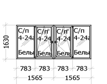 Балконній блок REHAU Ecosol 60 цвет белый 2090х2190